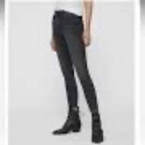 ALL SAINTS ROXANNE DISTRESSED JEANS BLACK SIZE 30 - Picture 4 of 9